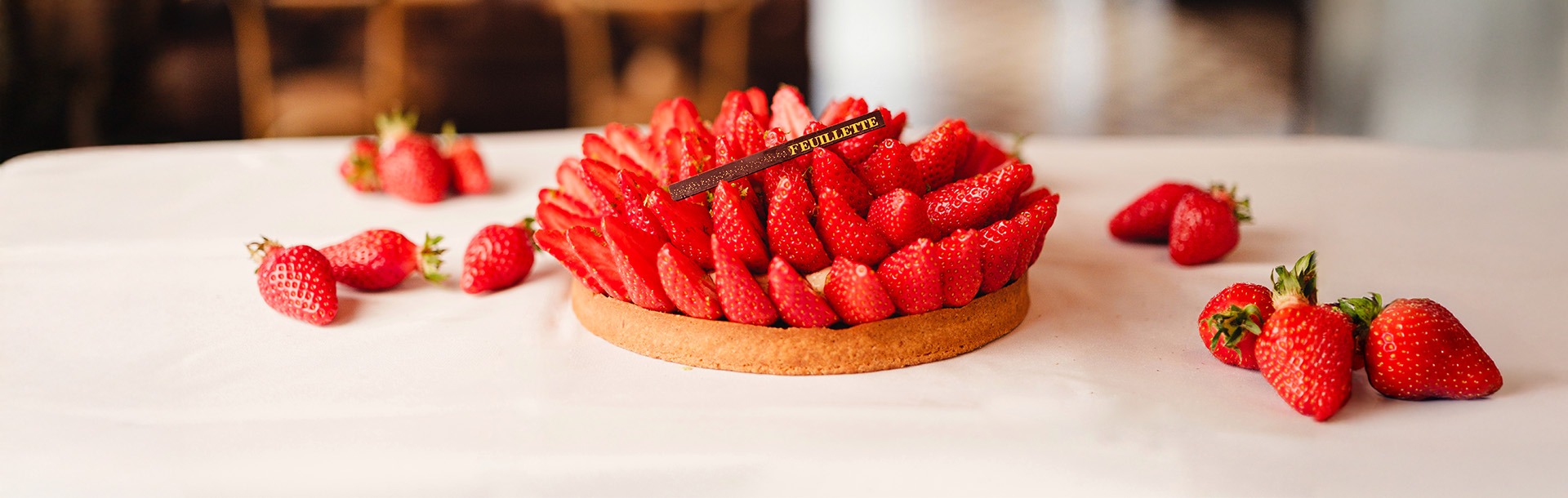 pâtisseries aux fraises feuillette